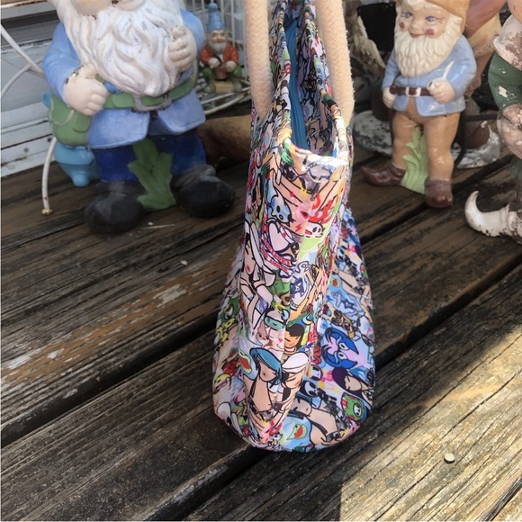 Tokidoki Le Sportsac My Love Tote Bag Purse Handbag Rope Handles Black Kawaii - Picture 8 of 12